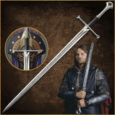 Handmade Legendary Steel Sword of King Elessar's Viking Sword Ring of Power Master Sword