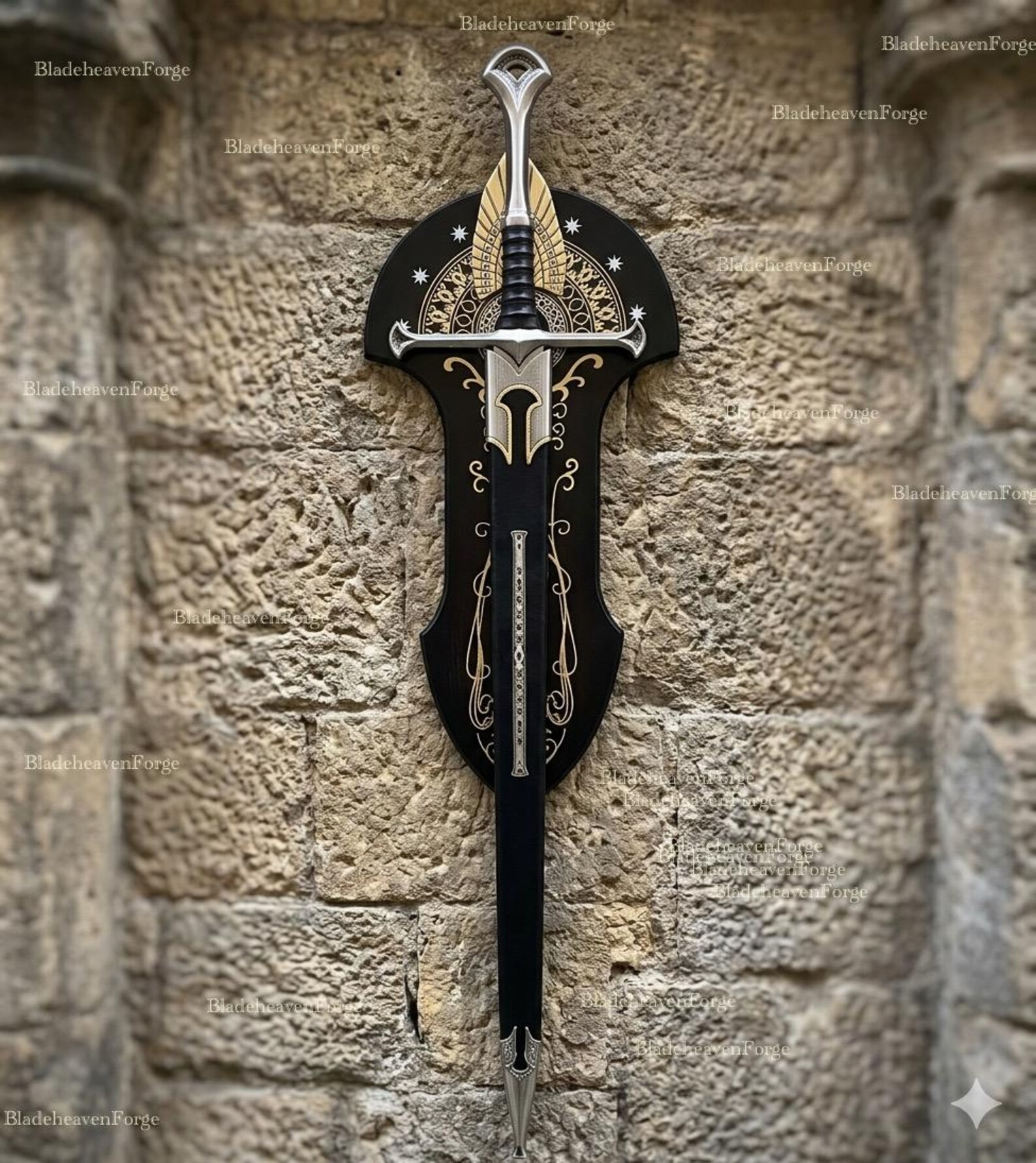 Handmade Aragorn's Replica King’s Sword: Flame of the West – Movie Inspired Wall Decor